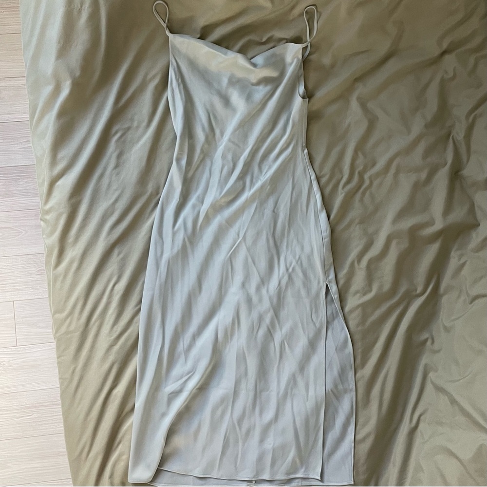 Urban Outfitters Light Sage Green Slip Midi Dress